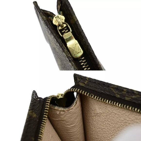 LOUIS VUITTON Logo BUCKET PM Pouch Bag Monogram Leather Brown France 60EE071 - Picture 11 of 13